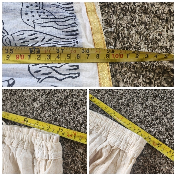 Handmade Multi-color Maxi Skirt Tan Pink Blue Size Large Camels Gazelles Zoo - Picture 15 of 16